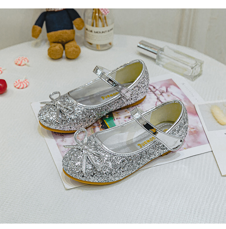 Shoe1526- พร้อมส่งจากไทย รองเท้าคัชชูเด็กเล็ก-ถึงเด็กโต ส้นแบน ติดกลิตเตอร์แน่น ใส่สบาย สวยได้ทุกงาน (ความยาววัดจากพื้นภายใน ให้ใช้ความยาวเท้า +0.5cm.แล้วแลือก)