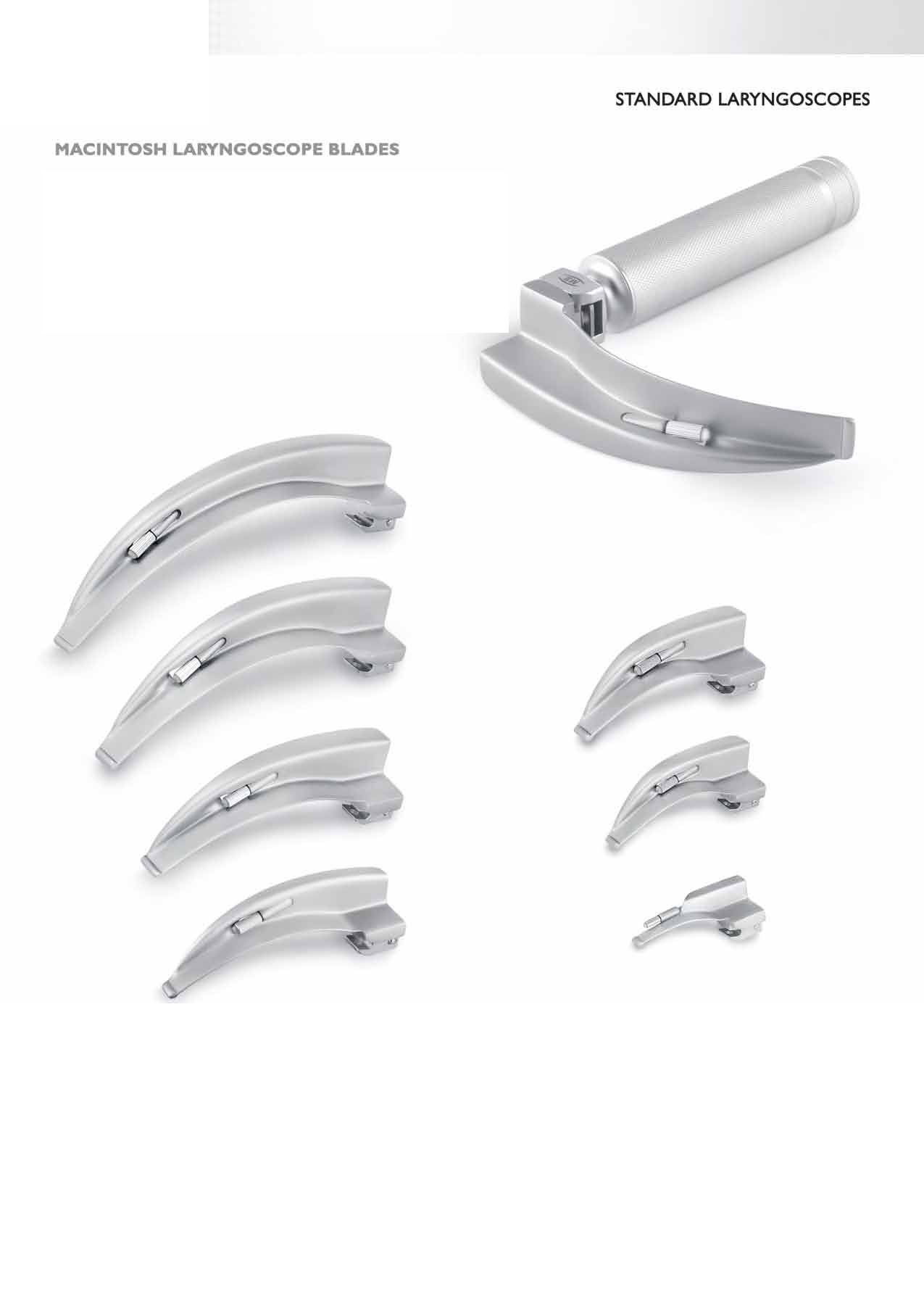 CONVENTIONAL LARYNGOSCOPE SET (หลอดไฟที่ปลาย blade): MD