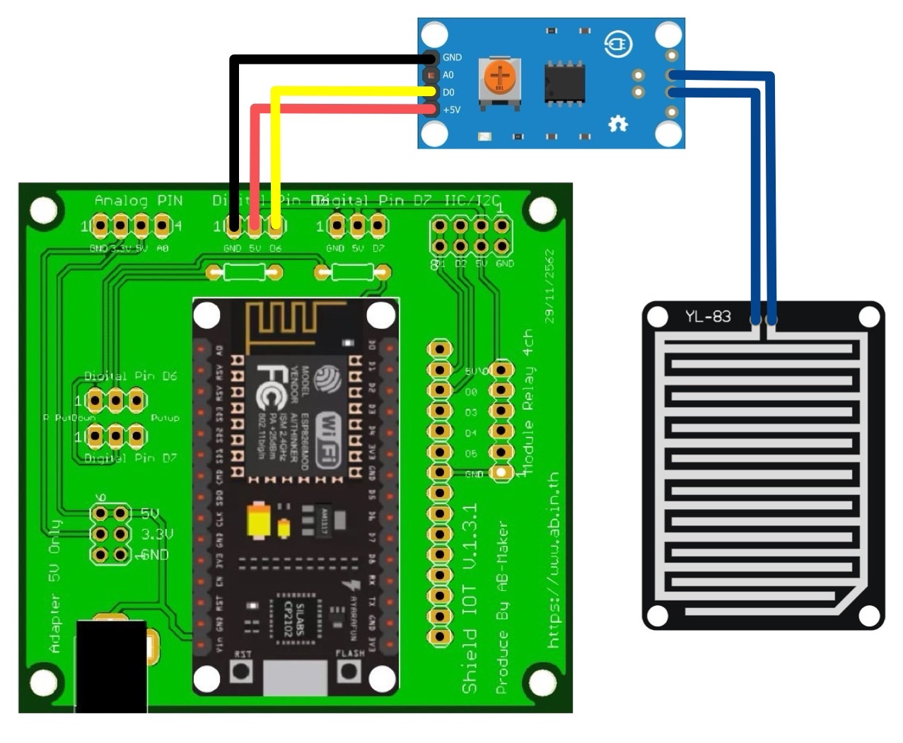 วงจร Rain Sensor กับ Nodemcu