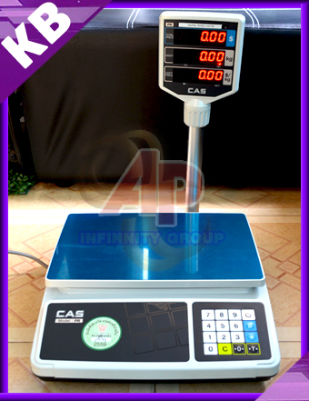 ตาชั่งคำนวณราคา30กิโลกรัม เครื่องชั่งแสดงคำนวณราคา30kg ตาชั่ง30กิโล เครื่องชั่งน้ำหนักชั่ง30kg ความละเอียด10g ยี่ห้อ CAS PR-P-30 ขนาดแท่นชั่ง 32.4X20.3cm.-พร้อมใบตรวจรับรองจากสำนักงานกลางชั่งตวงวัด