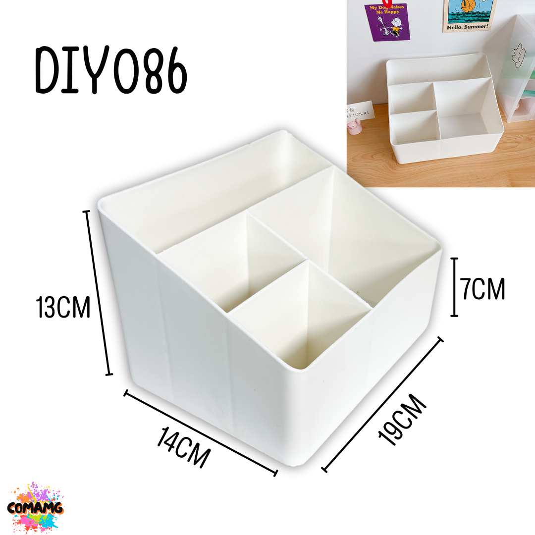 กล่องเก็บเครื่องเขียนพร้อมสติ๊กเกอร์ตกแต่งDIY กล่องใส่ปากกา ดินสอ ใส่เครื่องสำอาง กล่องใส่ของ พร้อมส่ง