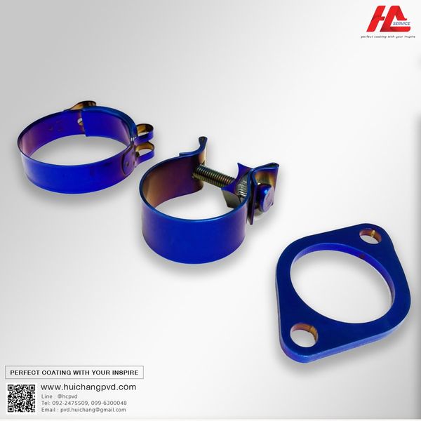 เข็มขัดรัดท่อและน็อต ทำสีไทเทเนียมและสีดำ | Pvd Coating