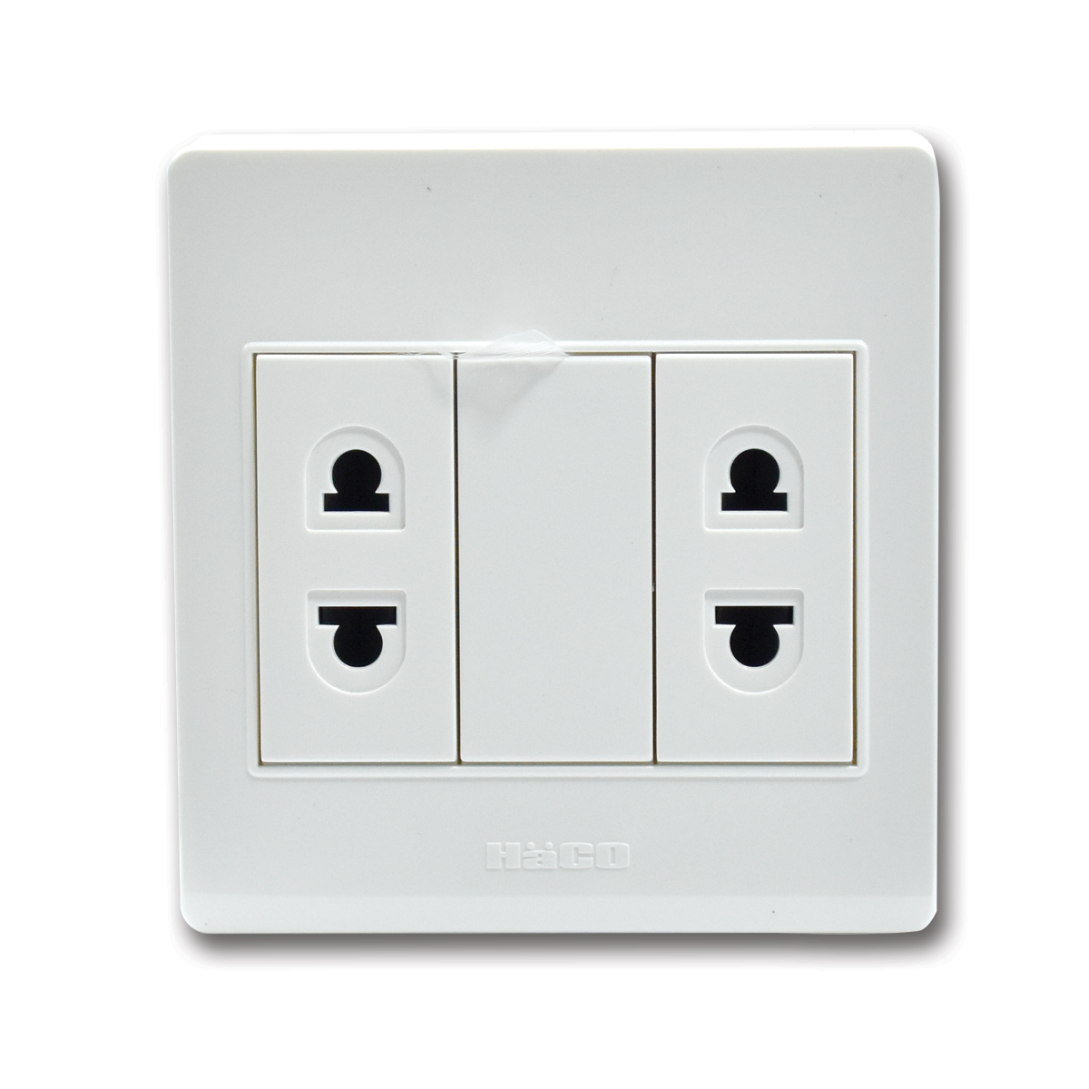 HACO เต้ารับ 2ขา 2ช่อง 16A 250V M3N-R20