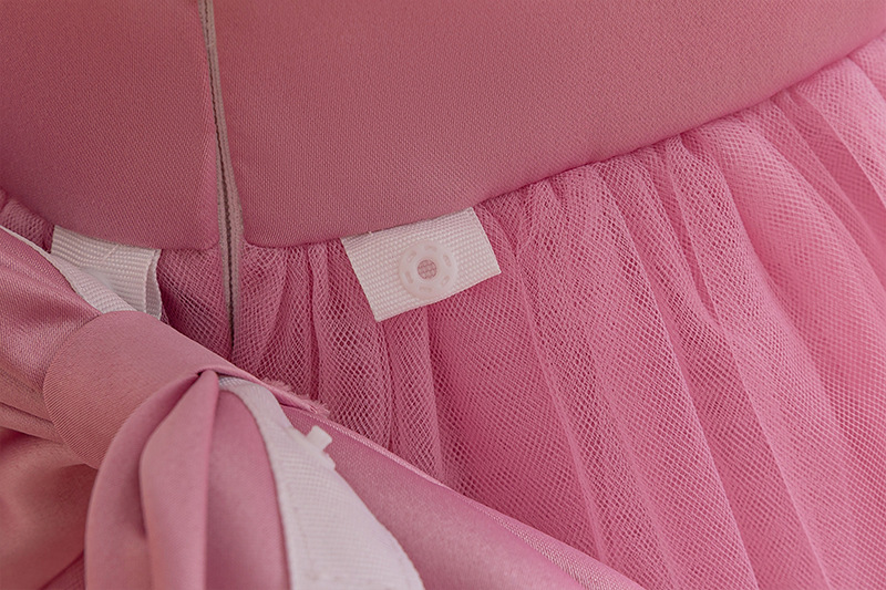 Gd4506- พร้อมส่งจากไทย ชุดออกงานเด็กหญิงสีชมพู แขนตุ๊กตาสวย ทรงสวยมีสไตล์ ชุดราตรีเด็กทรงสั้น