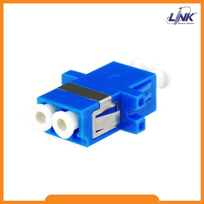UF-0022DSM LC Duplex Fiber Optic Adapter, Single-mode Coupling, Ceramic Sleeve, PC Housing