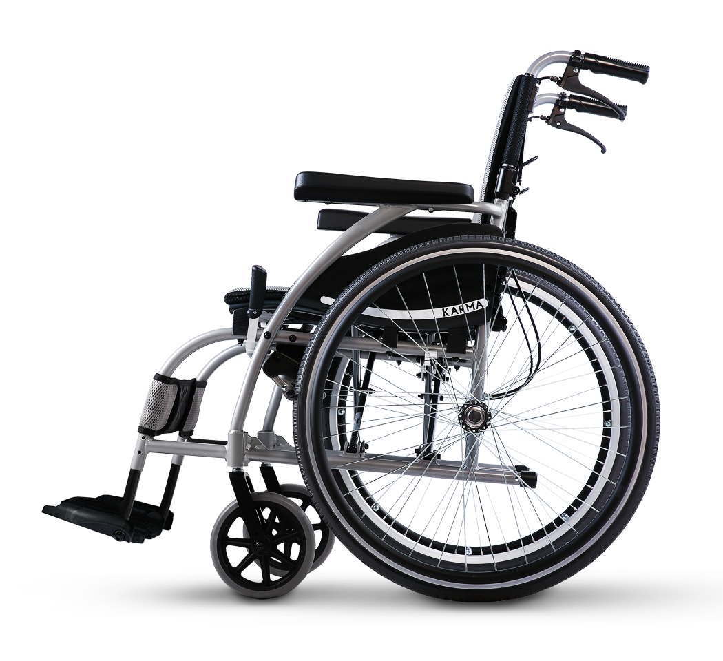 รถเข็นอลูมินัมอัลลอยด์คาร์ม่า รุ่น S-Ergo 105 (WheelChair KARMA S-Ergo 105) เบาะหนานุ่มสีเทาเท่ห์ นั่งสบายสไตล์เบาะรูปตัว S-Shape ของแท้ รับประกันศูนย์ไทย 5 ปี