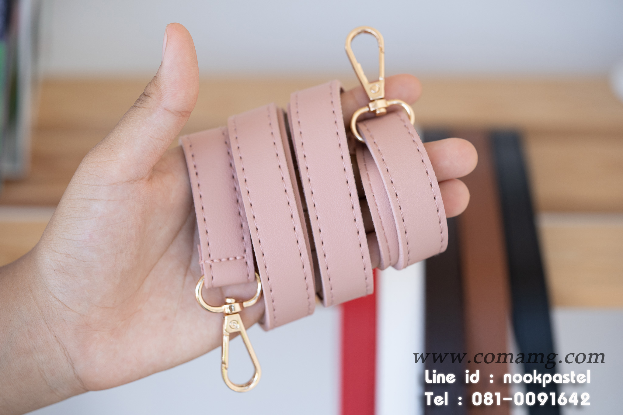 สายกระเป๋าหนังPU หนังเรียบ