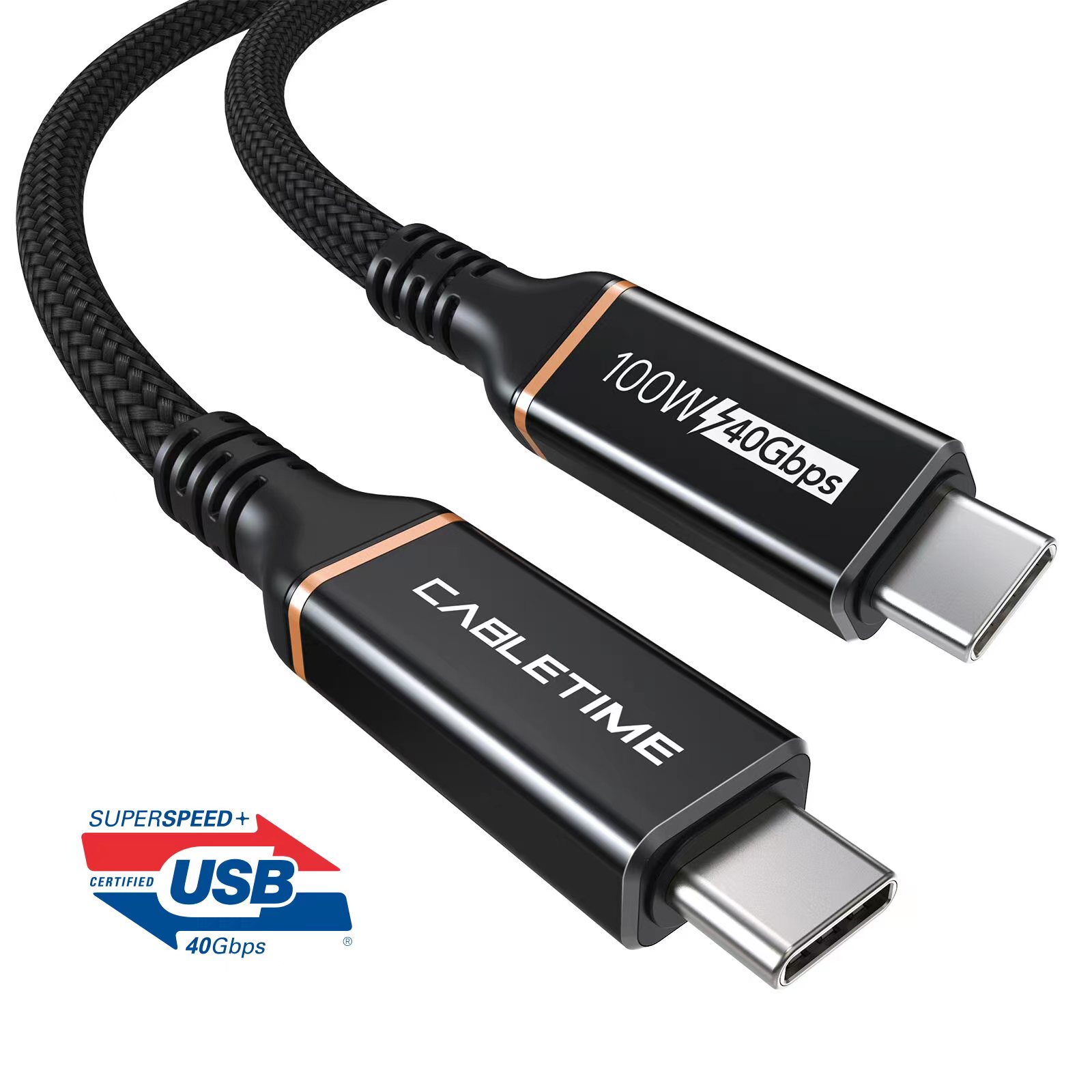CABLETIME USB4 Cable 40Gbps 8K USB-IF Certified