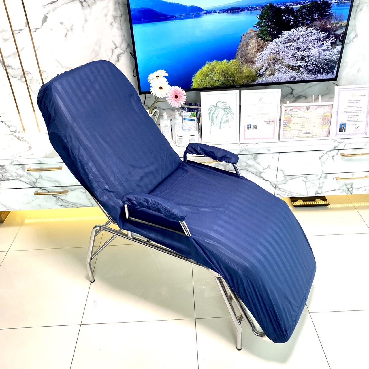 ผ้าปูเตียงทรีทเม้น(K) ผ้าคลุมเตียงนวดหน้า ผ้าปูเตียงคลีนิก ผ้าปูเตียงทำหน้า เตียงกลไก(60*165cm)