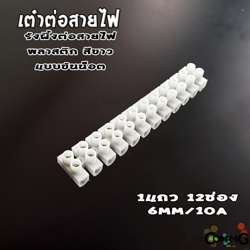 เต๋าต่อสายไฟ เต๋าต่อสาย เทอร์มินอล รังผึ้งต่อสายไฟ สีขาว 12ช่อง เบอร์2.5-16mm 3A-30A