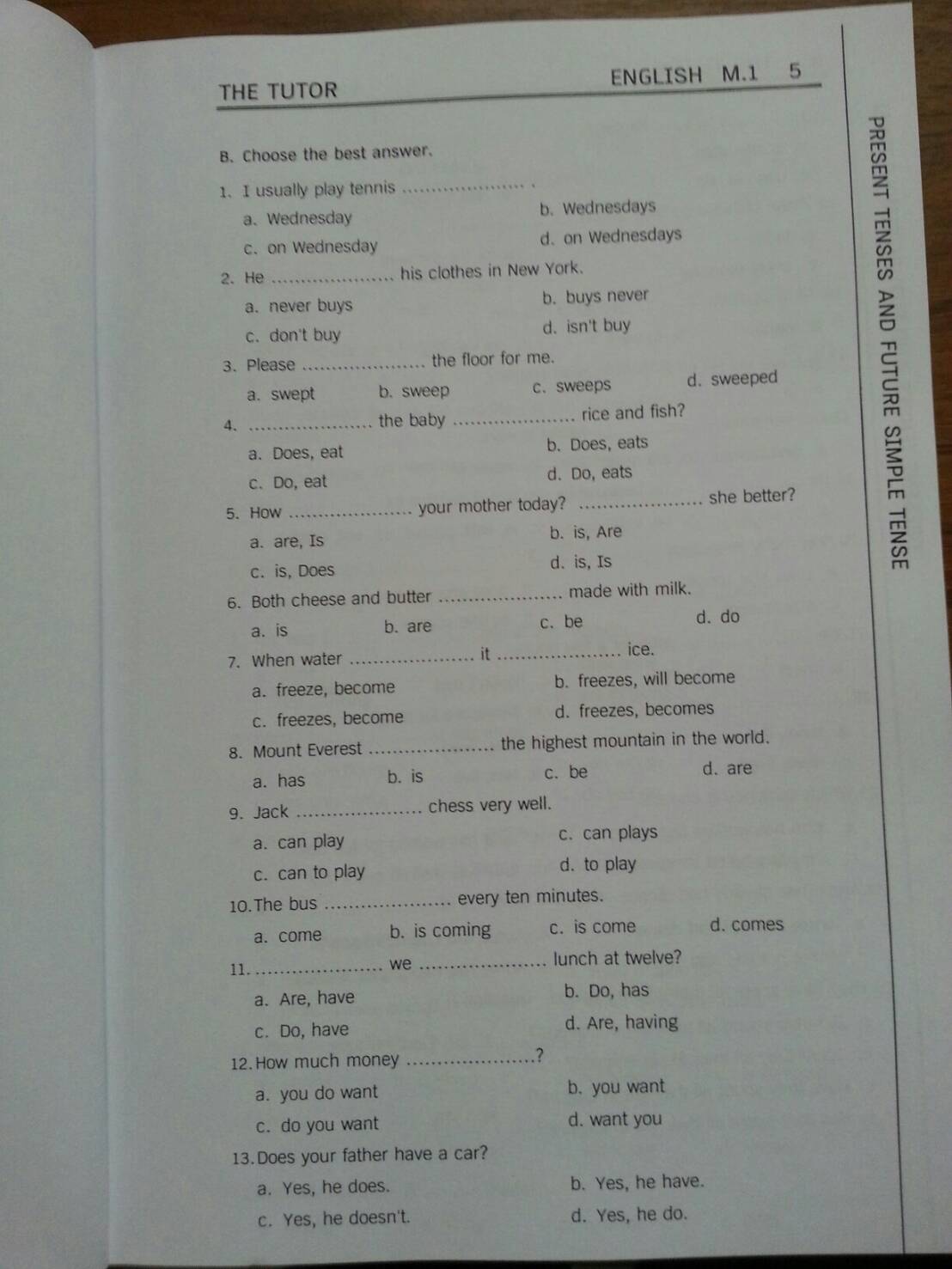 หนังสือกวดวิชา English M.1 ของ The tutor (เหมาะสำหรับเตรียมตัวสอบเข้าม.1 ด้วย)