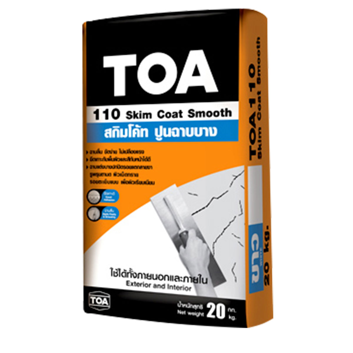 TOA 110 สกิมโค้ท ปูนฉาบบาง 20 กก.#GREY