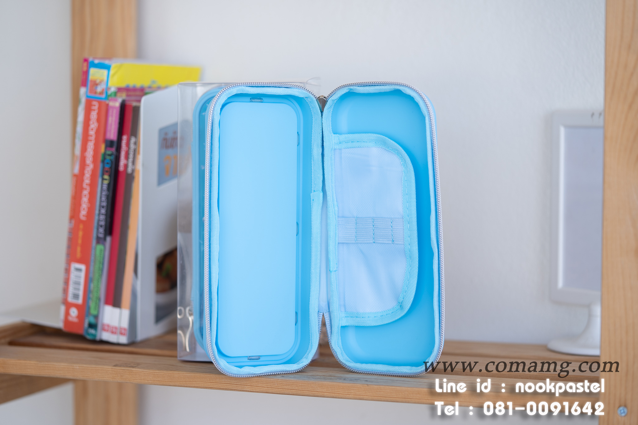 กล่องดินสอเอลซ่ากลิตเตอร์ รุ่นน้ำไหล สีฟ้า ลิขสิทธิ์แท้