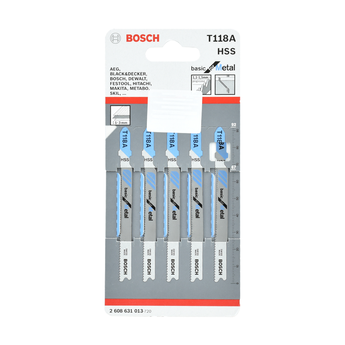 BOSCH ใบเลื่อยฉลุ เหล็ก (RB-5ERT 118A) (5 ใบ/แพค) [2608631013]