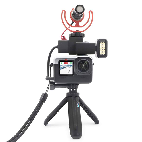 GoPro 11 / 10 / 9 Case 6 in 1 เคสกล้องโกโปร สไตล์เรโทร สำหรับ ถ่าย Vlog หรือท่องเที่ยว สีเงิน