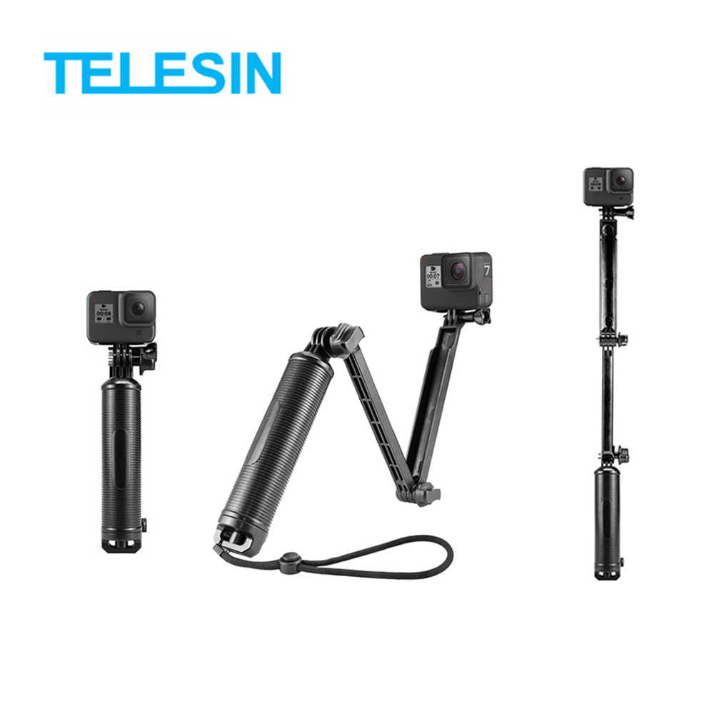 Telesin 3 Way Monopod Grip Selfie Stick for GoPro / Insta360 / DJI / SJCAM / Xiaomi / Action camera