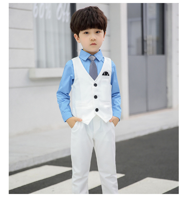 Bset0114- ชุดออกงานเด็กชายเซท ชุดสูทเด็กชายมีเสื้อสูท+เสื้อกั๊ก+กางเกง+ไทท์+โบว์แดง เนื้อผ้าสวยเซท 5 ชิ้น ตามที่เลือก (เสื้อเชิ้ตแยกขาย) ขนาดชุด +ดูเพิ่ม ในรายละเอียด