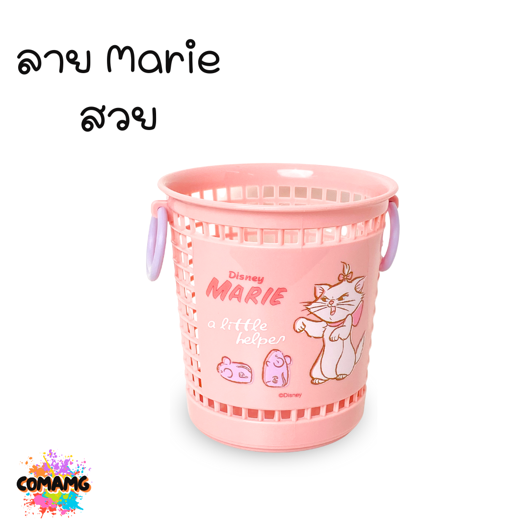 ตะกร้าดินสอ ตะกร้าใส่ของจุกจิก ตะกร้าใส่ปากกา ที่ใส่เครื่องเขียน ที่ใส่ปากกา แบบตะกร้ากลม มีหูหิ้ว ลายการ์ตูน