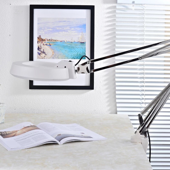 โคมไฟแว่นขยายหนีบโต๊ะ 5X ( กำลังขยาย 5เท่า ) โคมไฟ โคมไฟแว่นขยาย Lamp Magnifier 5X Clamp Magnifying Lamp