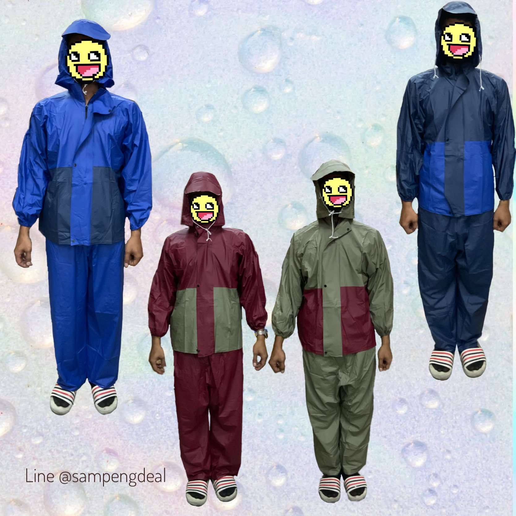 ชุดกันฝนแบบเสื้อกางเกง รุ่นดับเบิลคัลเลอร์