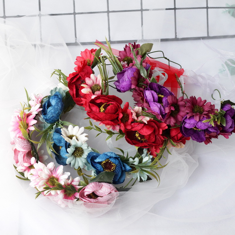 As2319- พร้อมส่งจากไทย มงกุฎดอกไม้่ สุดสวยหวาน ดูแพงเหมือนแบบ เด็กโต-ผู้ใหญ่ มีสายริบบิ้นยาวผูกตามได้ตามต้องการ