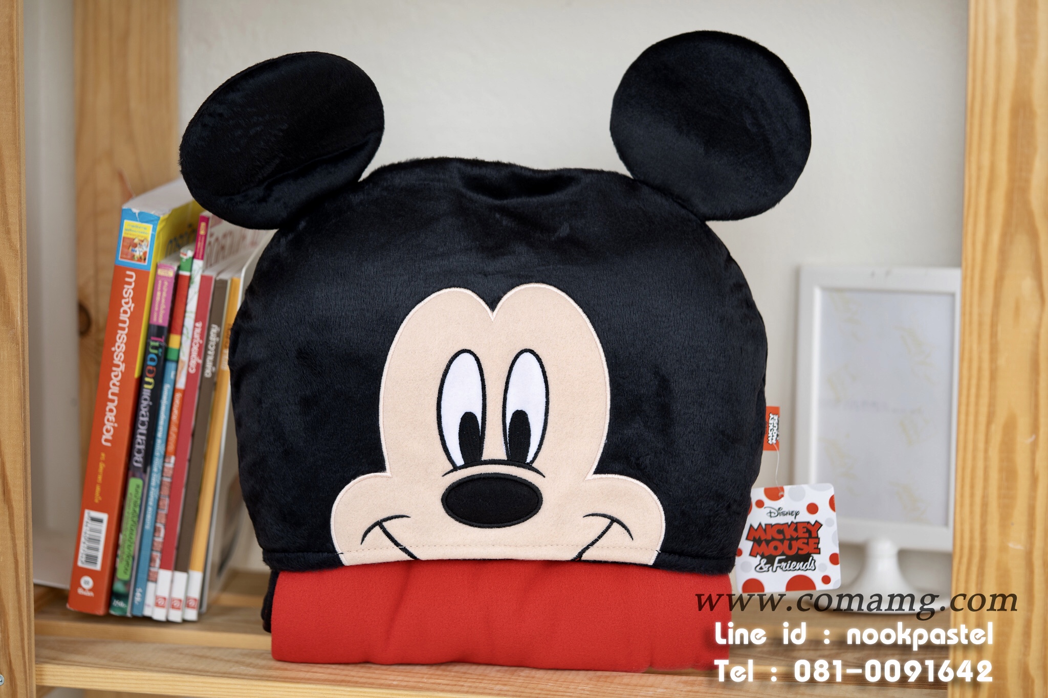 หมวกผ้าห่ม คลุมไหล่ ลายมิกกี้&มินนี่ รุ่นถอดได้ ลิขสิทธิ์แท้