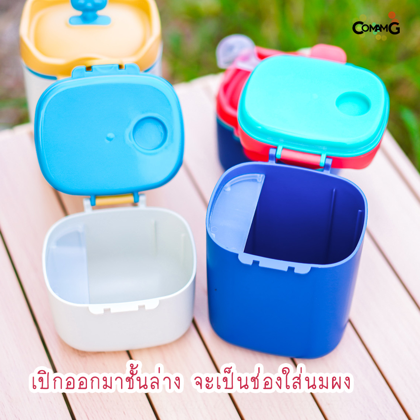 กระปุกใส่นมผงสูญญากาศ กระปุกใส่ของแห้ง มีช้อนตวง กล่องเก็บนมผงแบบพกพาได้ กันแบคทีเรีย กันแสง กันลม 400-800ml พร้อมส่ง