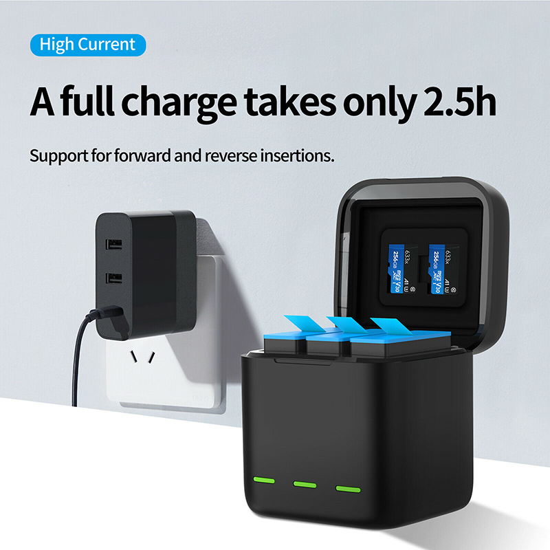 GoPro 10 / 9 Telesin Charger Box + GoPro Battery แท่นชาร์จ ที่ชาร์จ + แบตเตอร์รี่โกโปร ประกัน 1 ปี