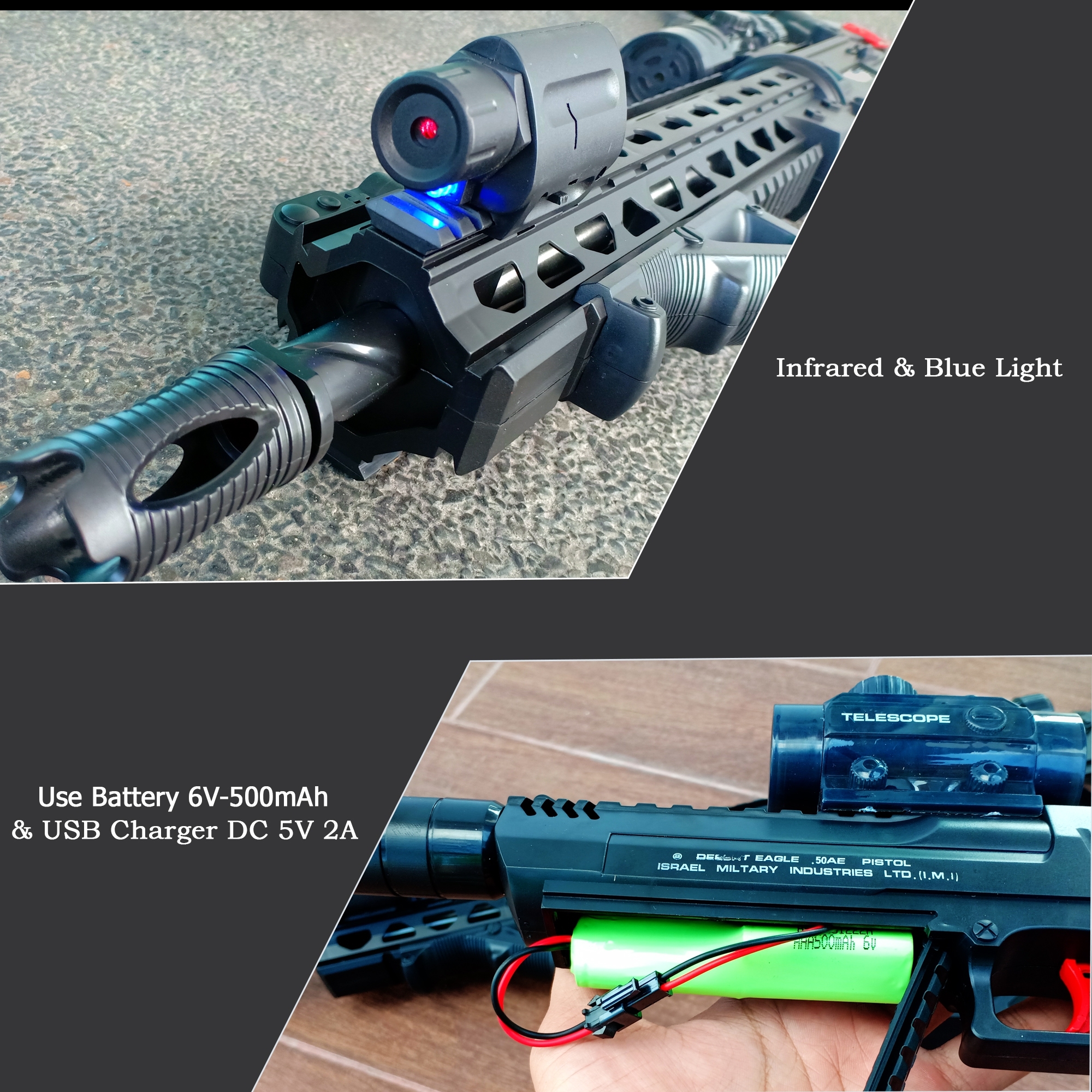 ปืนของเล่น ปืนอัดลมยิงกระสุนเจลระบบไฟฟ้า ปืนกระสุนเจล 2 IN 1 EVOLUTION