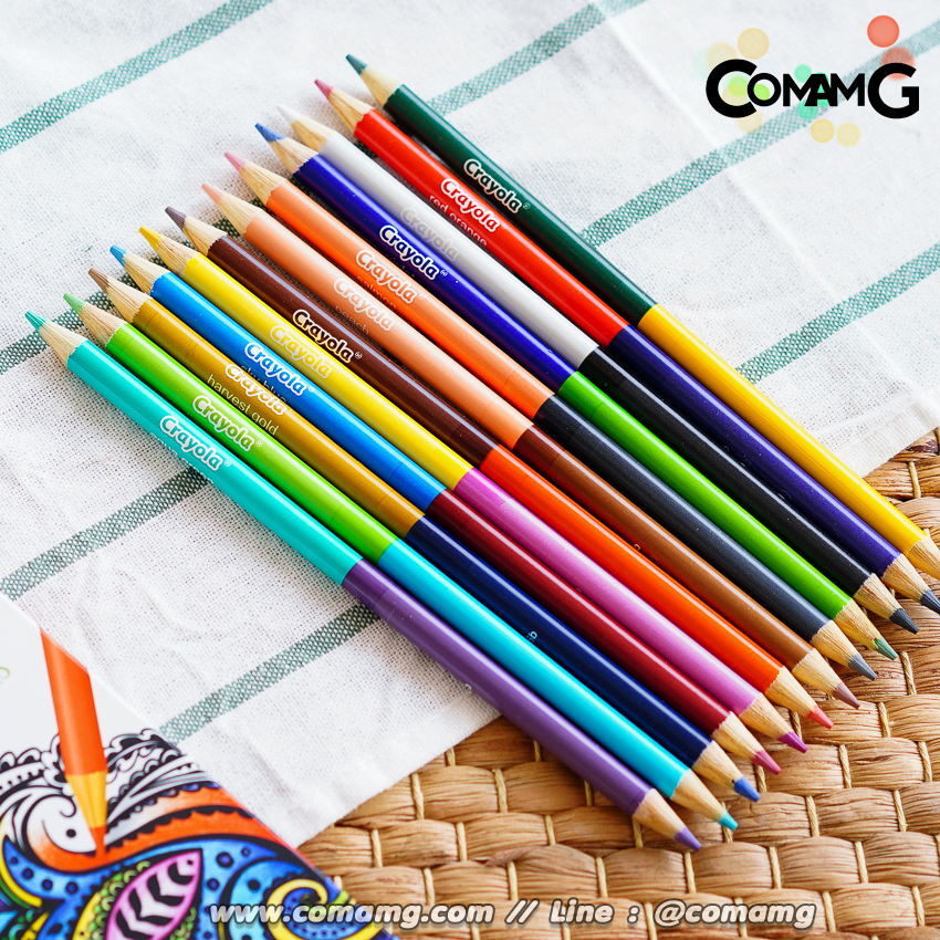 สีไม้ไร้สารพิษCrayola 12แท่ง24สีพร้อมกบเหลาดินสอ สีไม้Crayola
