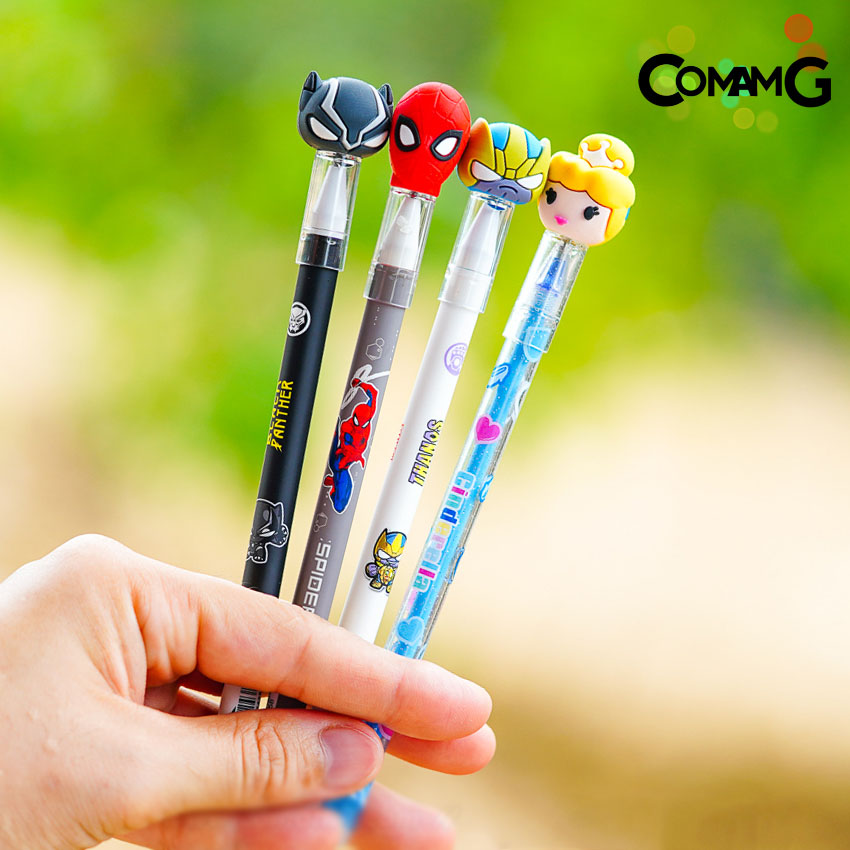 ปากกาลบได้ หัวการ์ตูน ปากกาเจลลบได้ ฝาปิดหัวการ์ตูน ลายการ์ตูนลิขสิทธิ์แท้