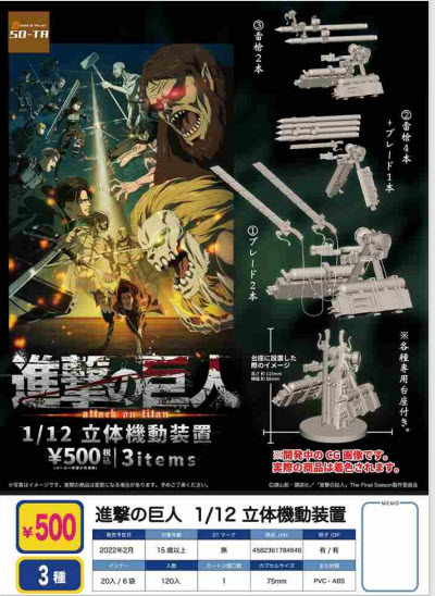 <ปิดด่วนPreorderถึง 2/11/2021>เปิดรับPreorder มีค่ามัดจำ 100 บาท 4582361784646 1/12 Omni-directional mobility gear 1เซ็ต มี 3แบบ