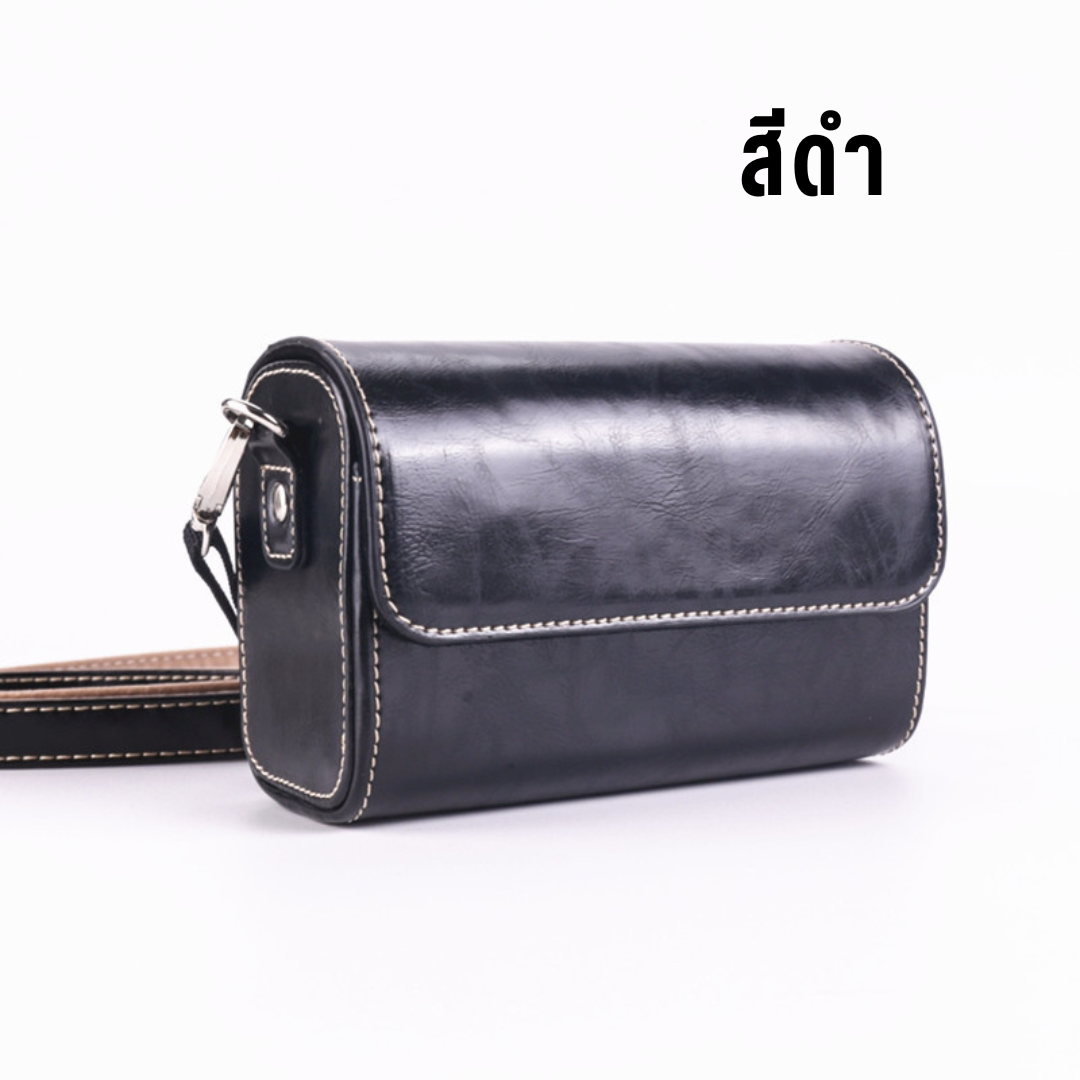 กระเป๋ากล้องหนัง สำหรับกล้องคอมแพค มีสายสะพาย Ricoh GR3 Canon G7x Sony ZV1