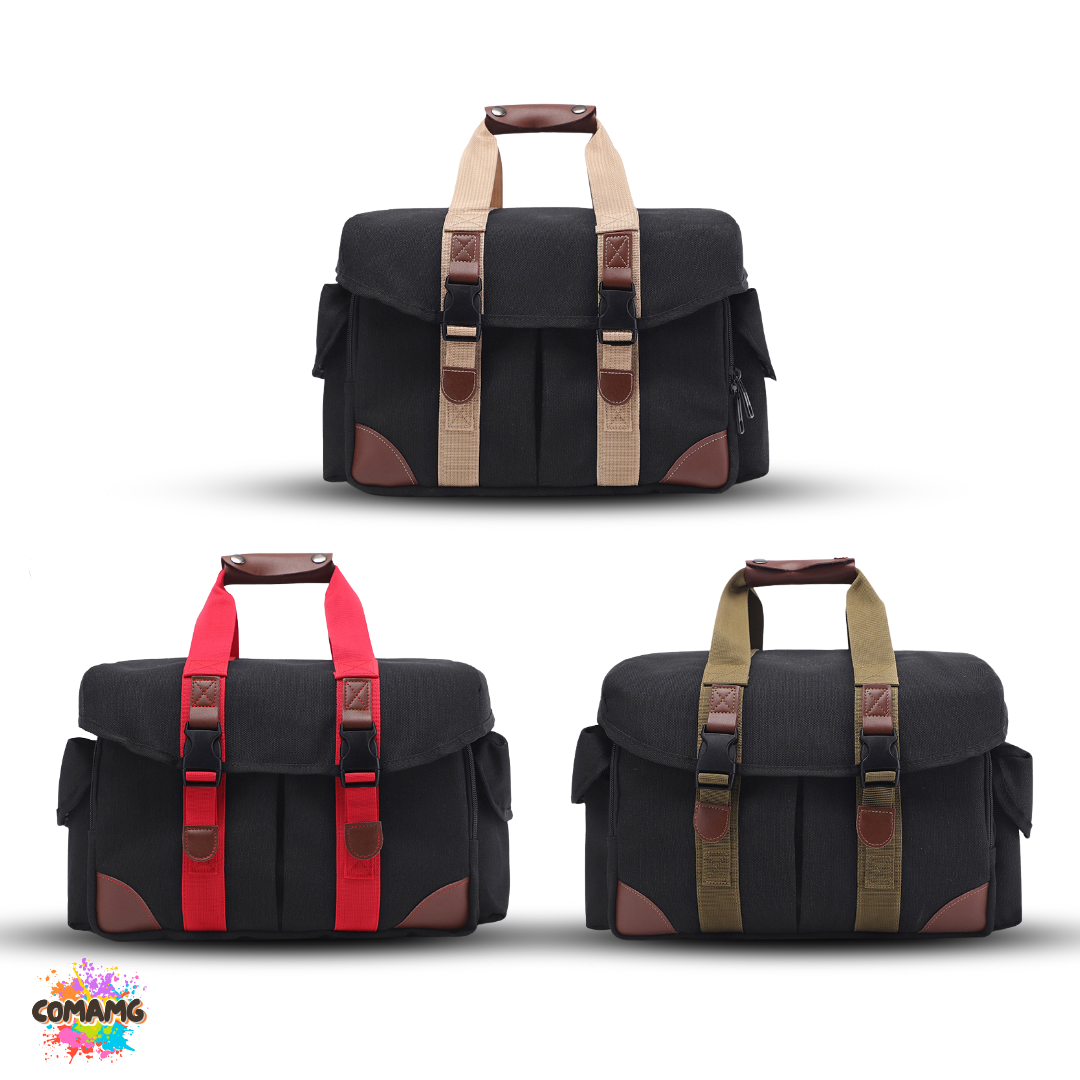 กระเป๋ากล้องmirrorless Camera Bag ผ้าแคนวาส ใบใหญ่ มีสายสะพายไหล่