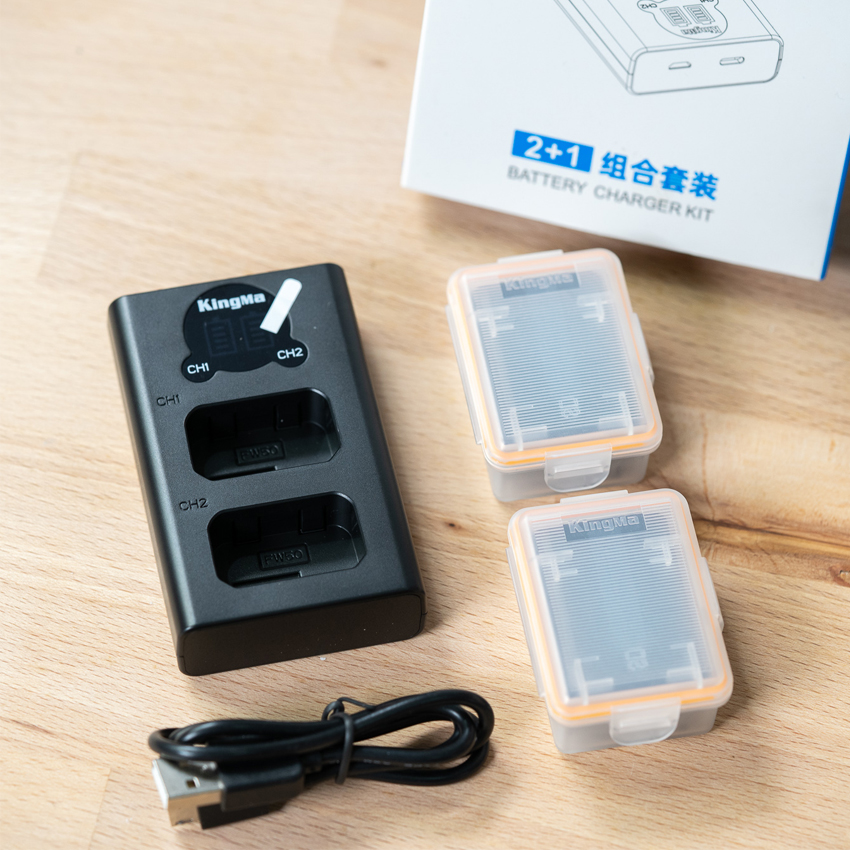 Kingma ชุดแท่นชาร์จDualแบบมีจอ + แบตเตอรี่ Sony NP-FW50 2ก้อน