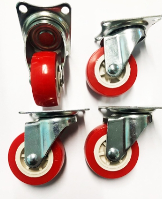 ล้อรถเข็น ล้ออะไหล่ 4 ล้อ ล้อแป้นเป็น ล้อเป็น แบบแป้น ล้อหมุนได้ ล้อหมุน ล้อโพรียูรีเทน ล้อยางดำ ลูกล้อเลื่อนอุตสาหกรรม