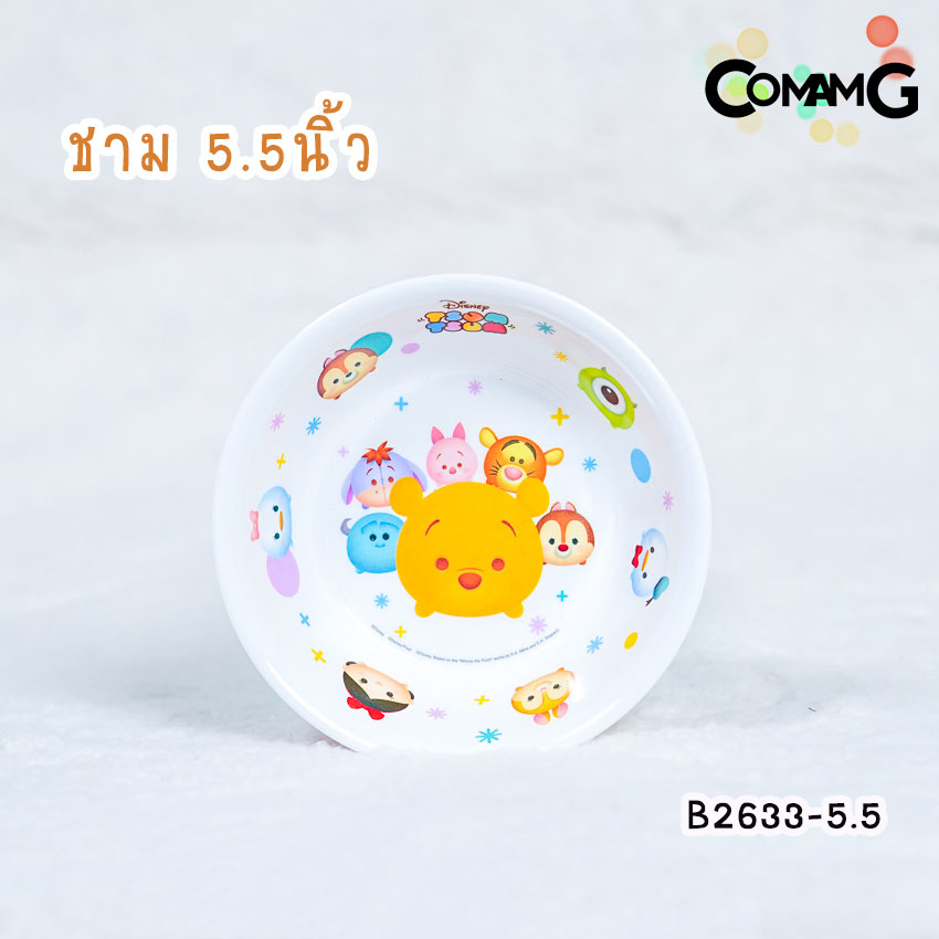 จานชามช้อนเด็ก Disney Tsum Tsum ชุดเซ็ตอุปกรณ์ทานอาหารสำหรับเด็กลายดิสนี่ย์ ซัมซัม ลิขสิทธิ์แท้ ฟลาวเวอร์แวร์(Flower ware) พร้อมส่ง!!!