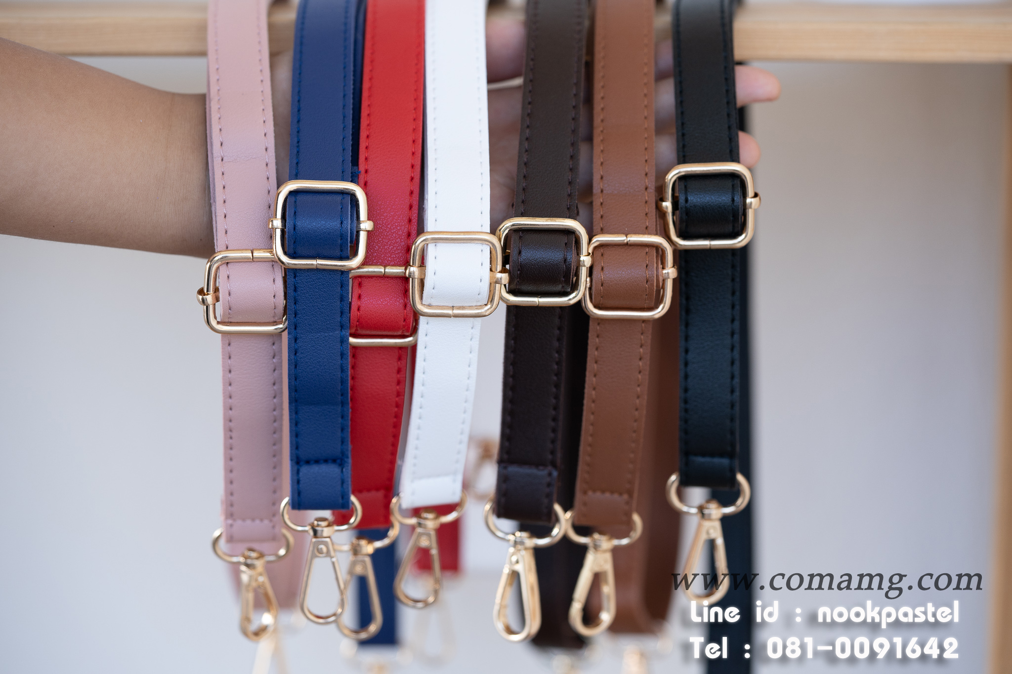 สายกระเป๋าหนังPU หนังเรียบ