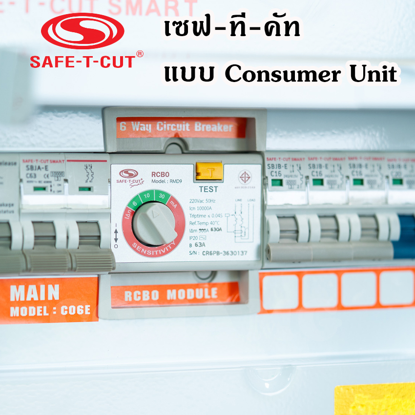SAFE T CUT ตู้ควบคุมไฟฟ้า ตู้กันดูด/กันรั่ว แบบมีRCBO รุ่น Premeir