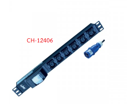PDU 6 C13 Outlet (Circuit Breaker 16A + Power Plug 16A) รางไฟที่มี C13 และปลั๊กเพาเวอร์