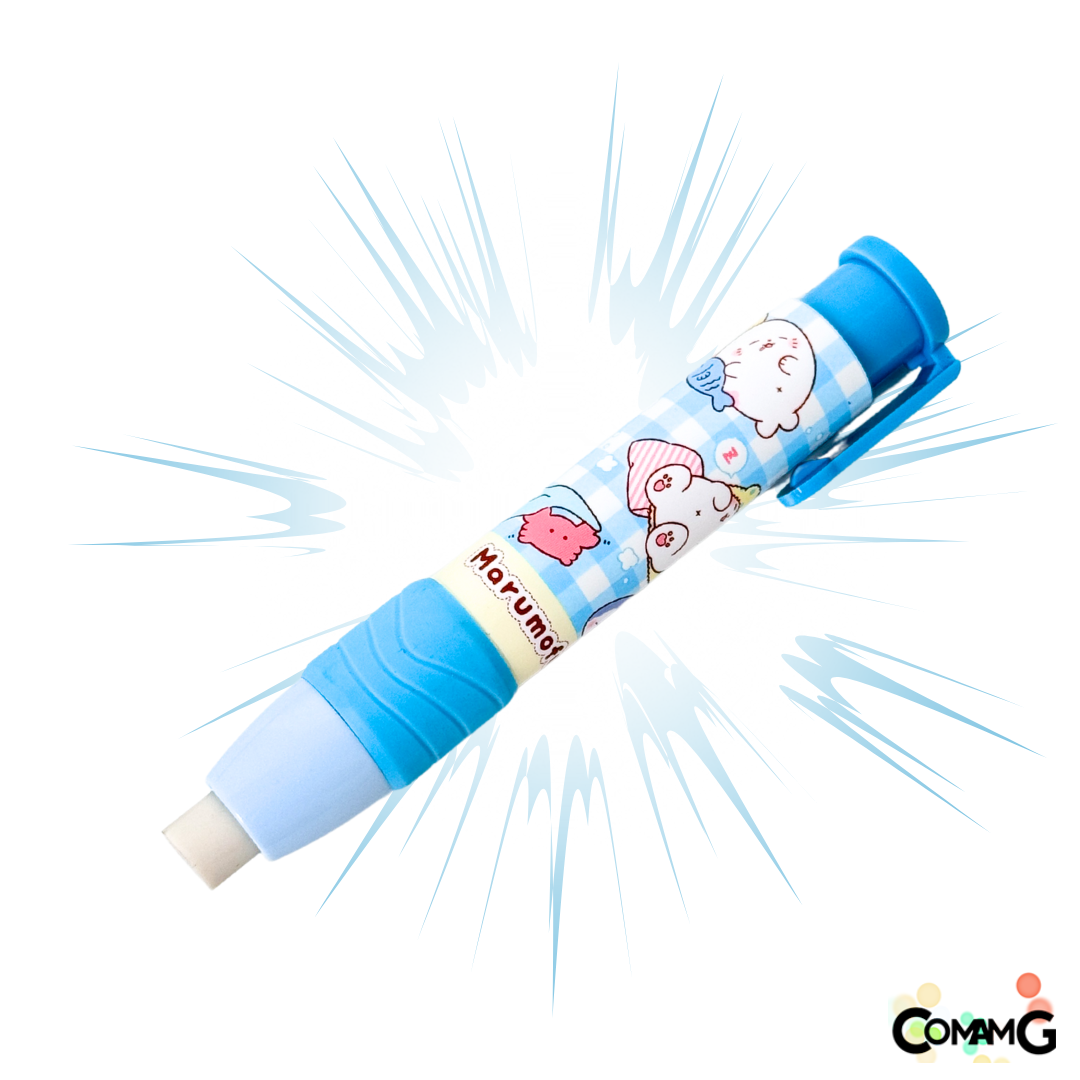 ยางลบแท่ง แบบด้ามกด ทรงดินสอด้ามยาว มียางรองนิ้ว ลายการ์ตูน พร้อมส่ง