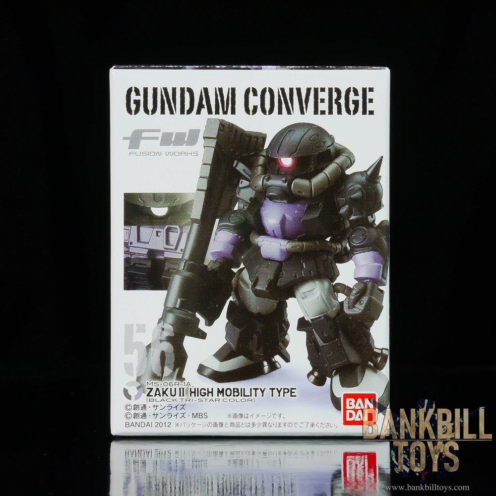 กันดั้ม Bandai Candy Toy FW Gundam Converge 9 No.56 MS-06R-1A Zaku II High Mobility Type [Black Tri-Stars Color Ver.]