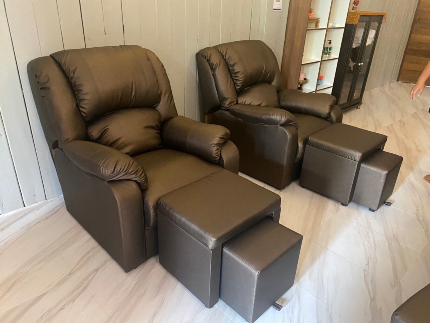 เก้าอี้ร้านสปา หนังPU เก้าอี้นวดเท้า,โซฟาร้านสปา,เก้าอี้ทำเล็บ (1ชุดมี 3 ชิ้น ) เลือกสีได้