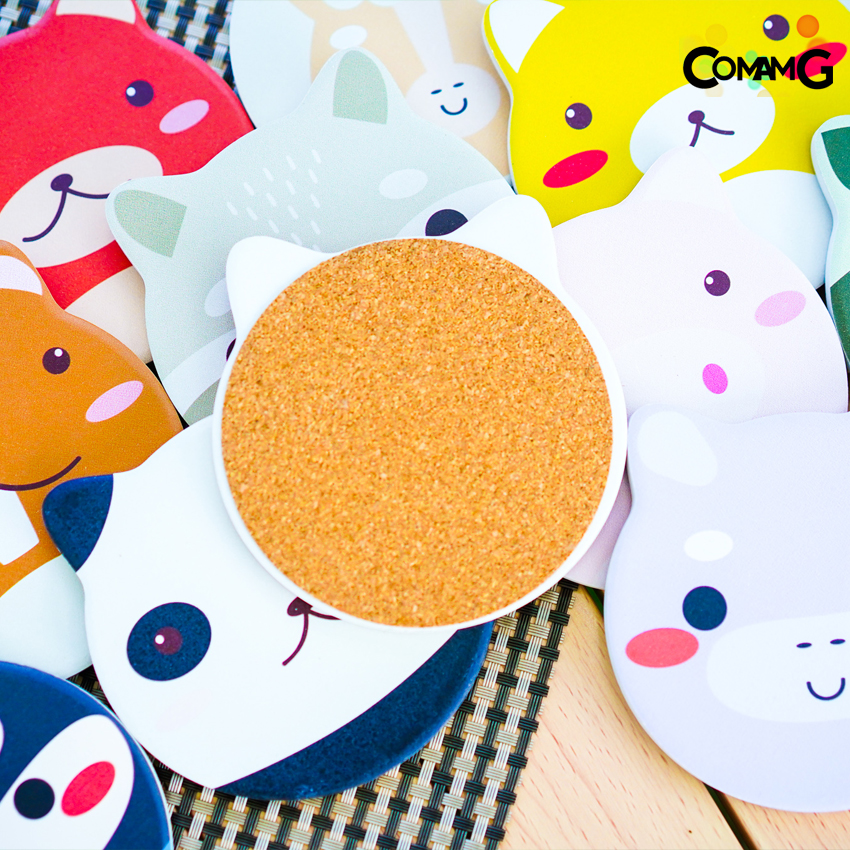 ที่รองแก้ว หินดูดน้ำ แผ่นหินรองแก้วดูดน้ำ แผ่นรองแก้ว ซึมซับน้ำไว แห้งไว ทำความสะอาดง่าย ลายน่ารัก มีหลายลาย พร้อมส่ง