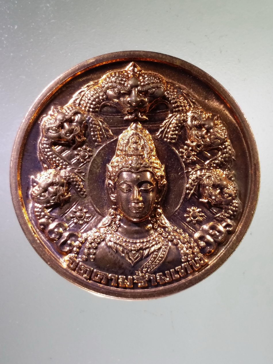 รหัสสินค้า พระมีกล่อง 3044 พระเทวราชโพธิสัตว์จตุคามรามเทพ รุ่นราชันย์ดำ พิมพ์หน้าตรง เนื้อทองแดง