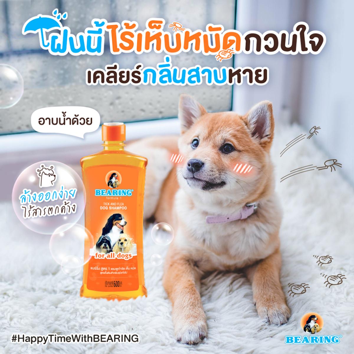 Bearing แชมพูสุนัข แชมพูกำจัด เห็บ หมัด ขนาด 300 ML