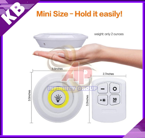 ไฟติดผนัง ไฟLEDติดผนังพร้อมรีโมต โคมไฟติดผนังไร้สาย COB LED light with remote control Set 1 ชิ้น