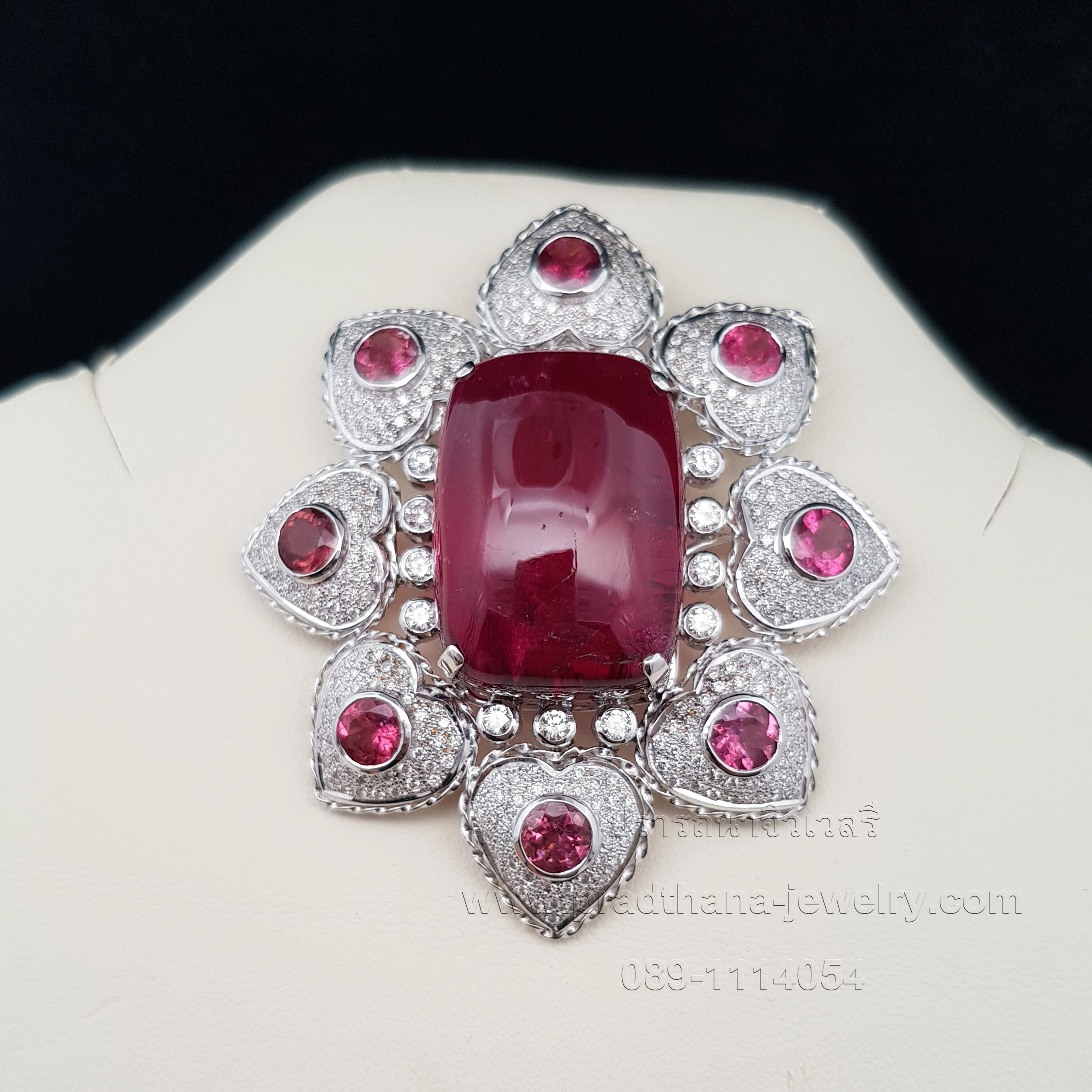 จี้รูเบลไลท์ประดับเพชร