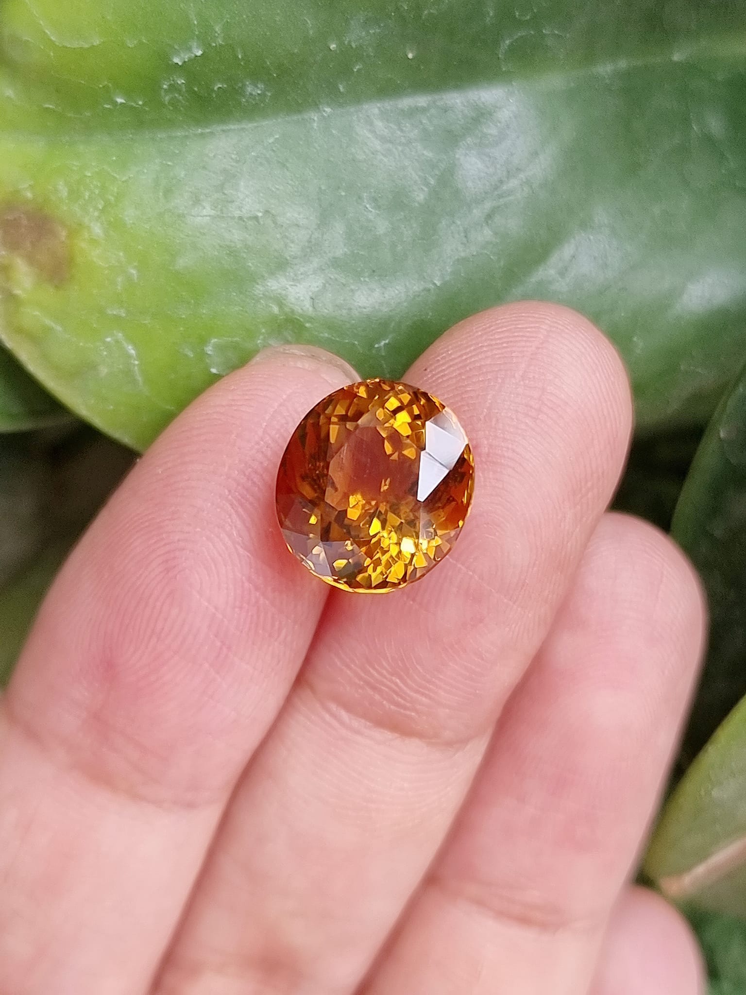 6.43กะรัต พลอยซิทรินไข่ เม็ดใหญ่ สีเหลืองทองธรรมชาติ