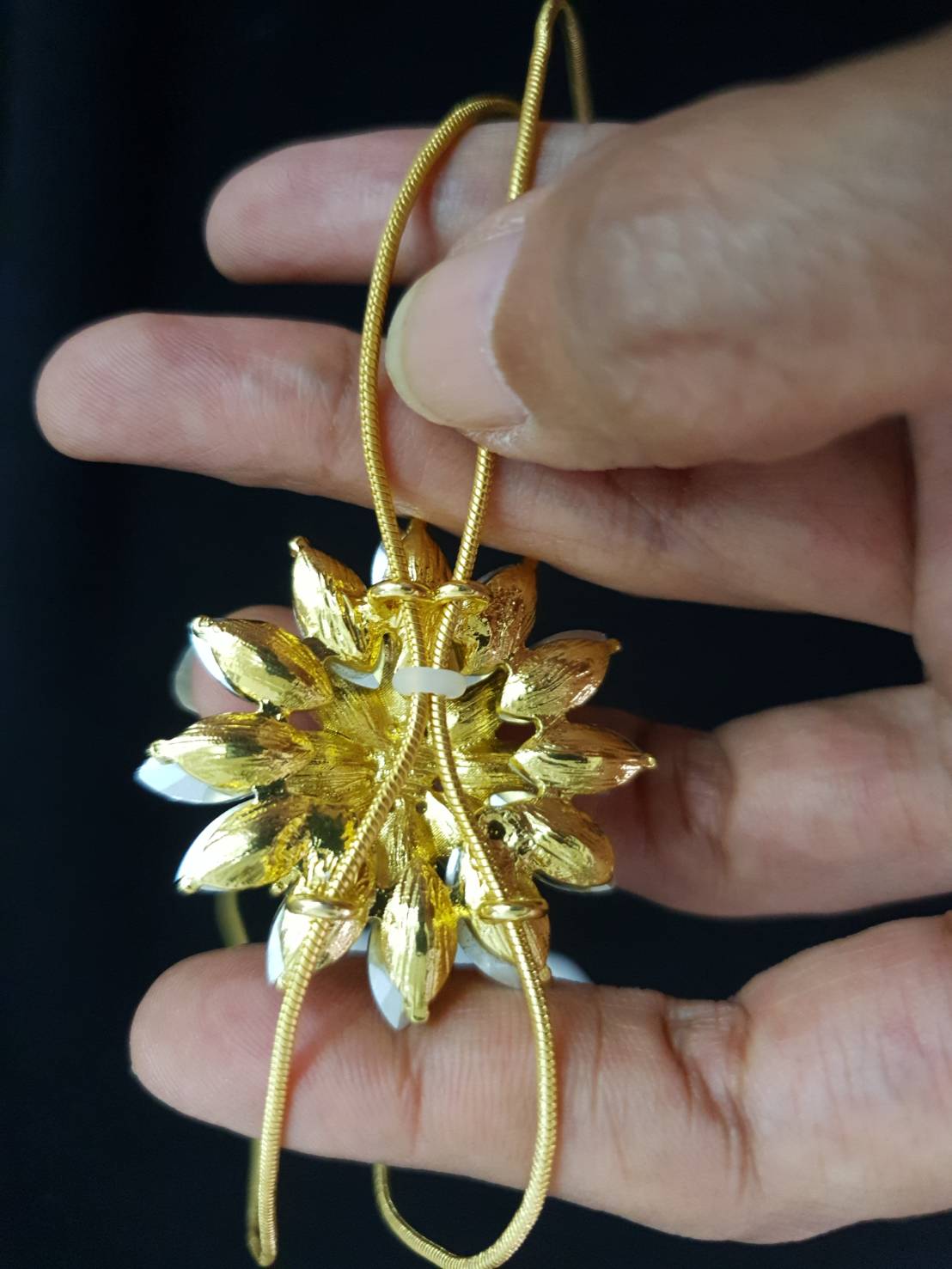 As4101- สร้อยคอประดับ ปรับขนาดให้สั้น หรือยาวได้ ทองเพชรแวววาว ชุบสีทอง และสีเงิน สวยทน